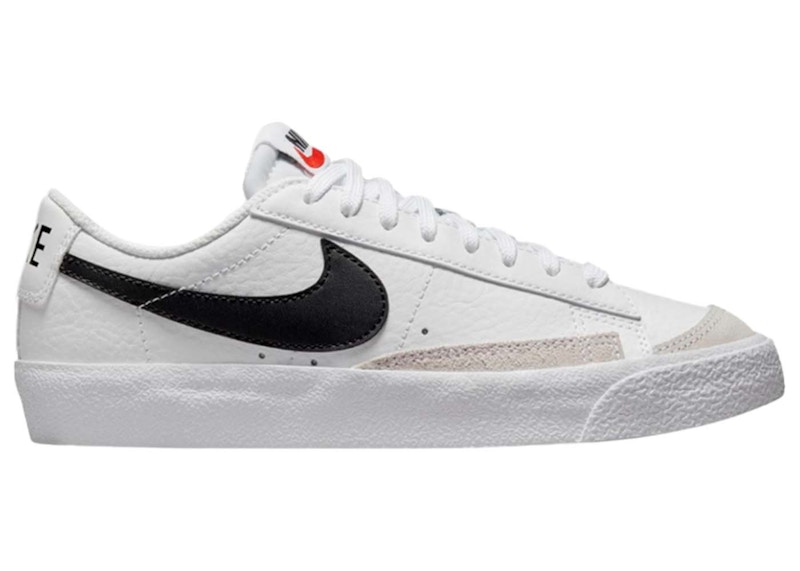 Nike blazer low sales white black swoosh