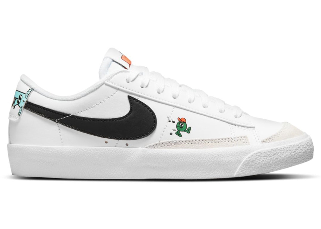 Pre-owned Nike Blazer Low 77 The World Is Your Playground (gs) In White/bright Crimson/stadium Green