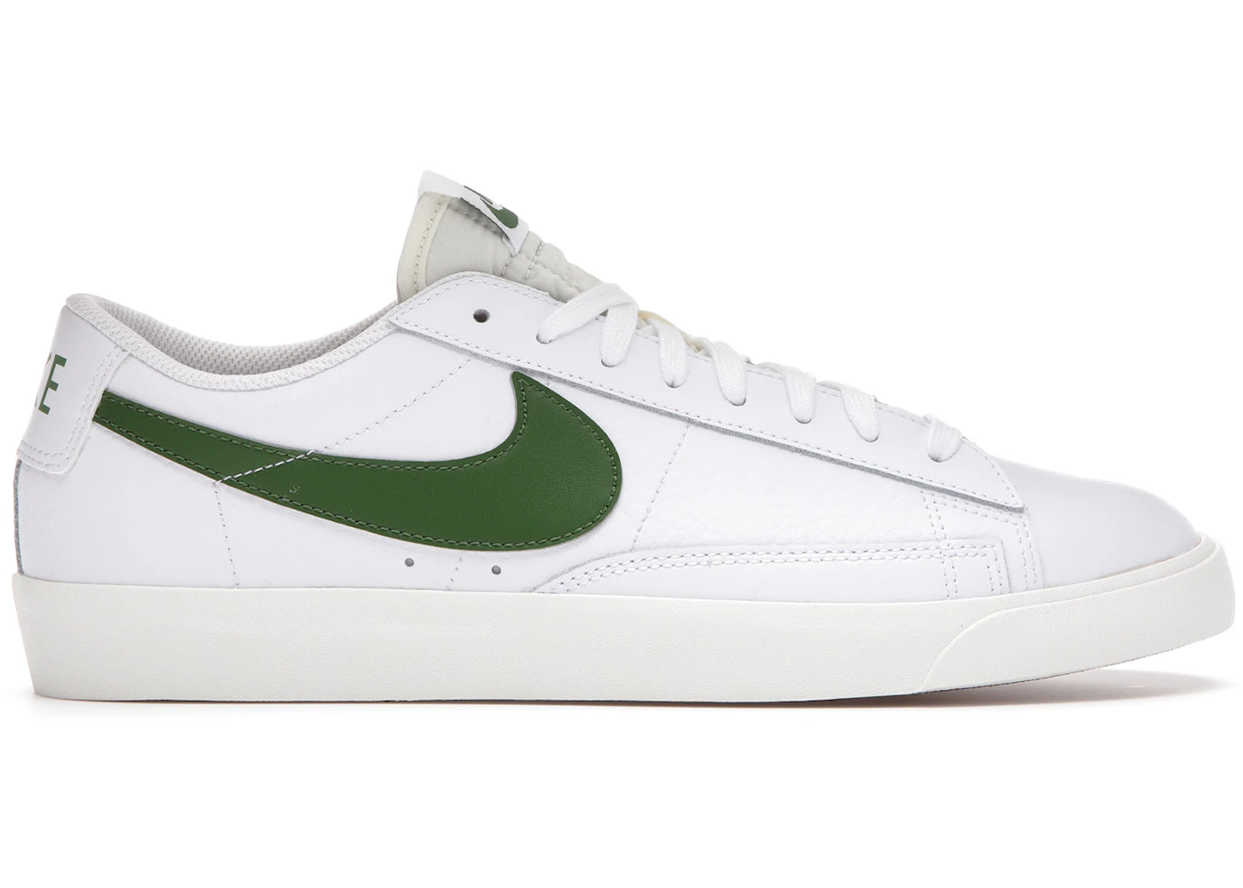 Nike Blazer Low Leather White Forest Green Men's - CI6377-108 - US