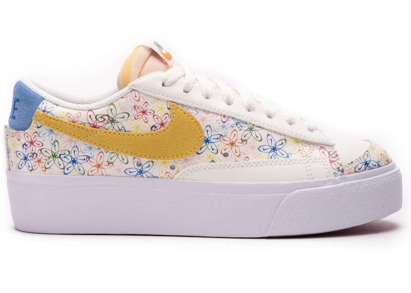 Nike Blazer Low Platform Floral Sail Sulfur (Women's) - DV3210-100 