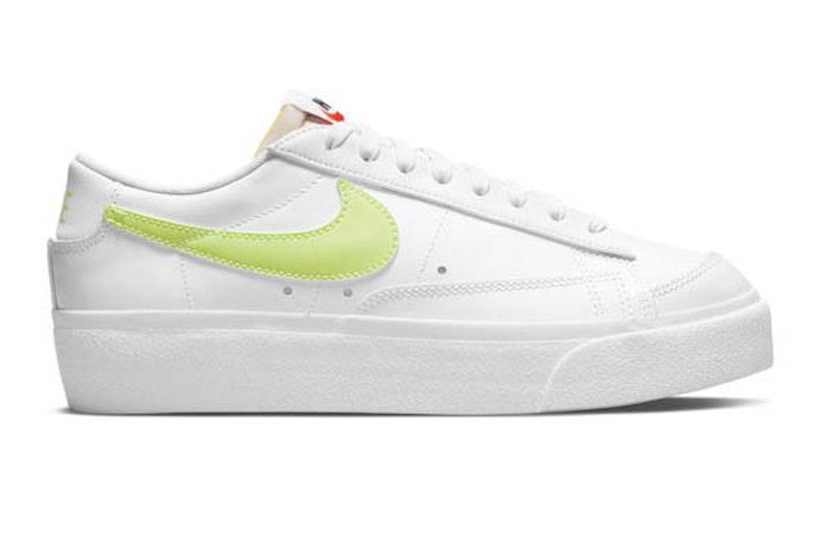 Pre-owned Nike Blazer Low Platform Lemon Twist (women's) In White/light Lemon Twist/white