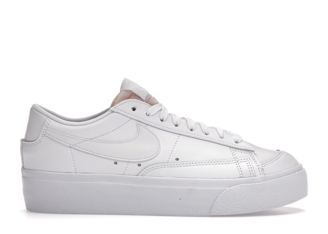 Pre-owned Nike Blazer Low Platform Triple White (women's) In White/white-white