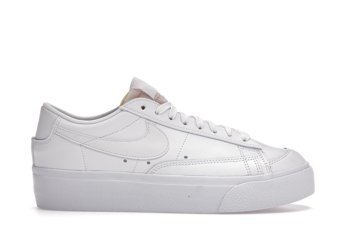 Pre-owned Nike Blazer Low Platform Triple White (women's) In White/white-white