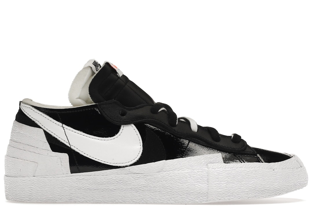 Pre-owned Nike Blazer Low Sacai Black Patent Leather In Black/white