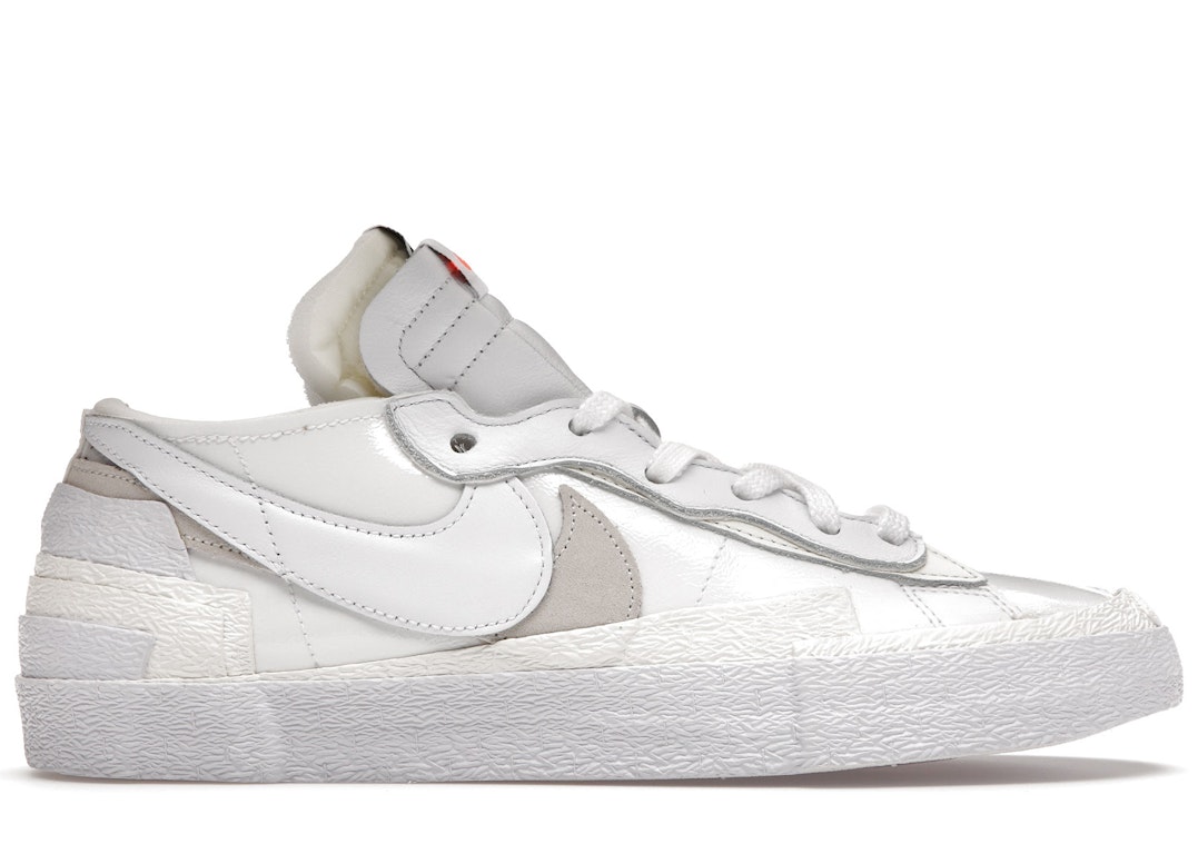 Pre-owned Nike Blazer Low Sacai White Patent Leather In White/sail