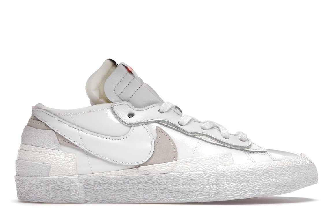 Pre-owned Nike Blazer Low Sacai White Patent Leather In White/sail