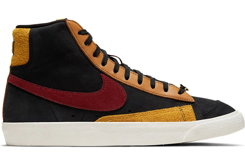 Nike Blazer Mid 77 Black Team Red University Gold Women s