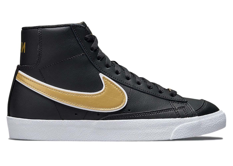 Nike Blazer Mid 77 Essential Schwarz Metallic Gold Damen DH0070 001 DE