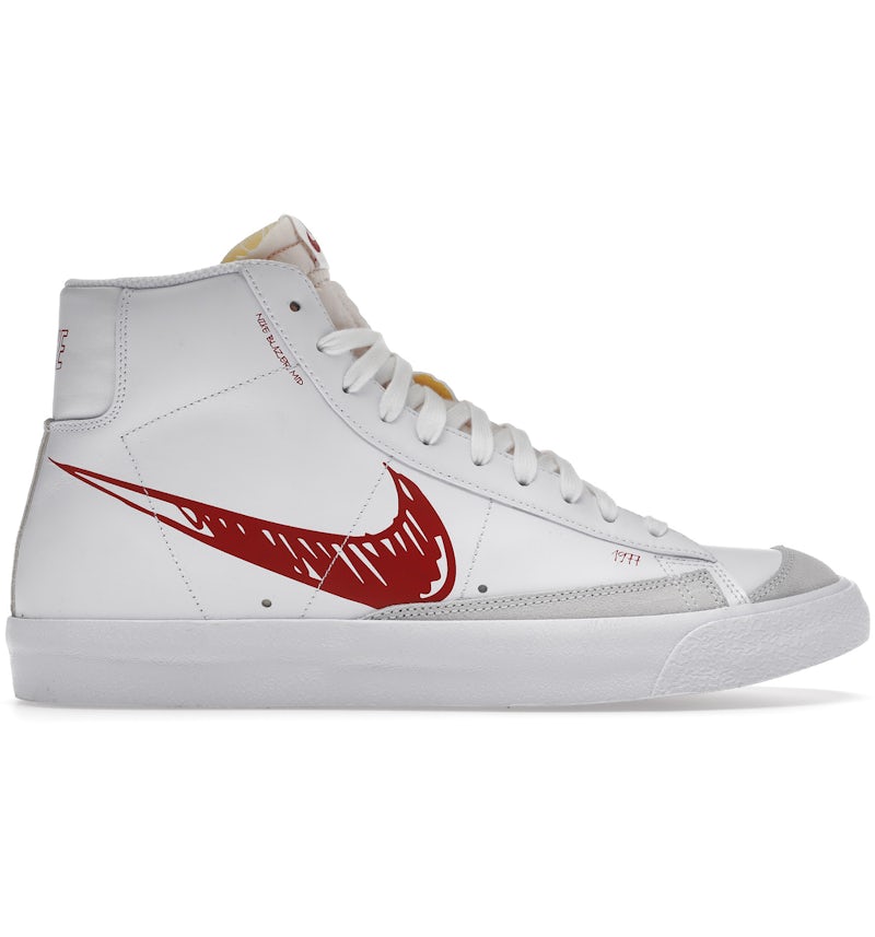 Nike Blazer Mid 77 Sketch White Red Men's CW7580-100 US