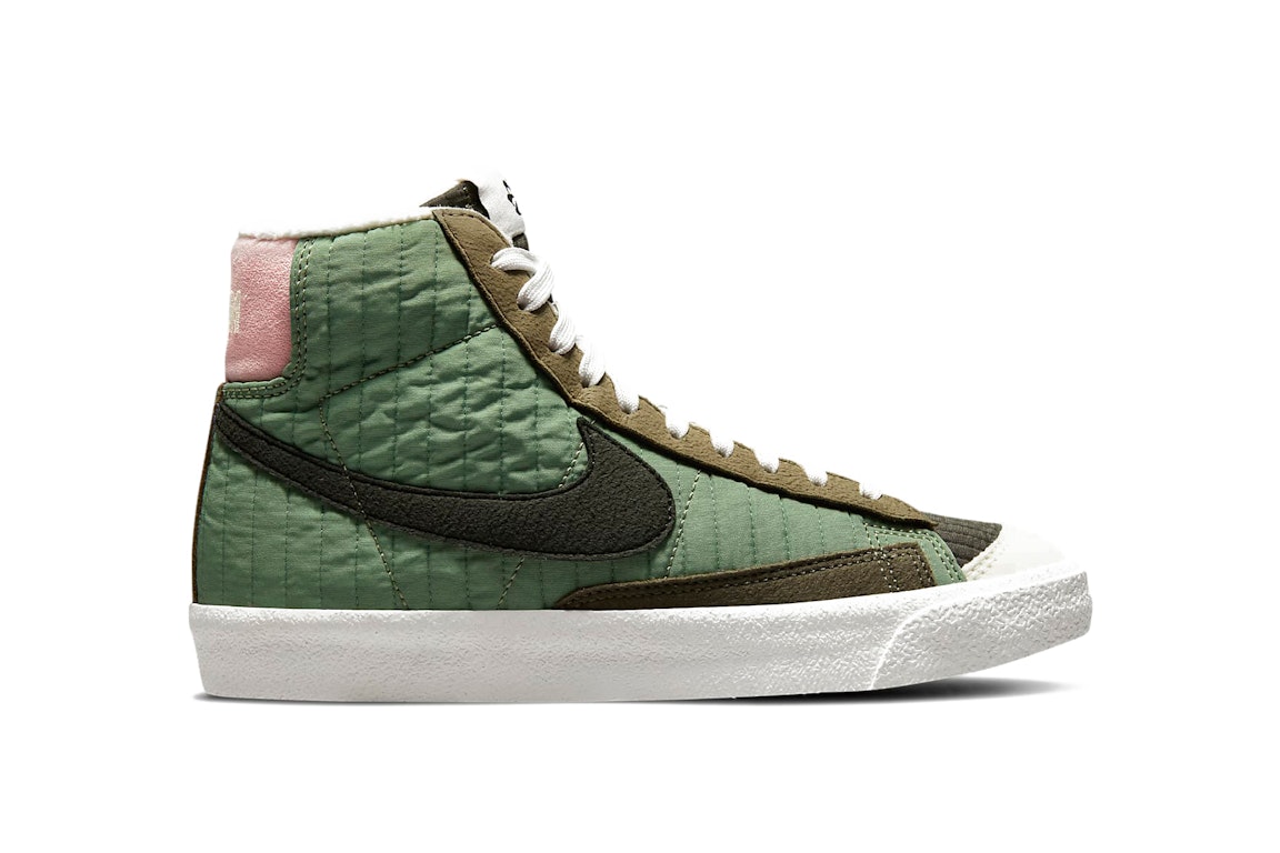 Pre-owned Nike Blazer Mid 77 Premium Toasty Sequoia Quilted (gs) In Oil Green/sail/medium Olive