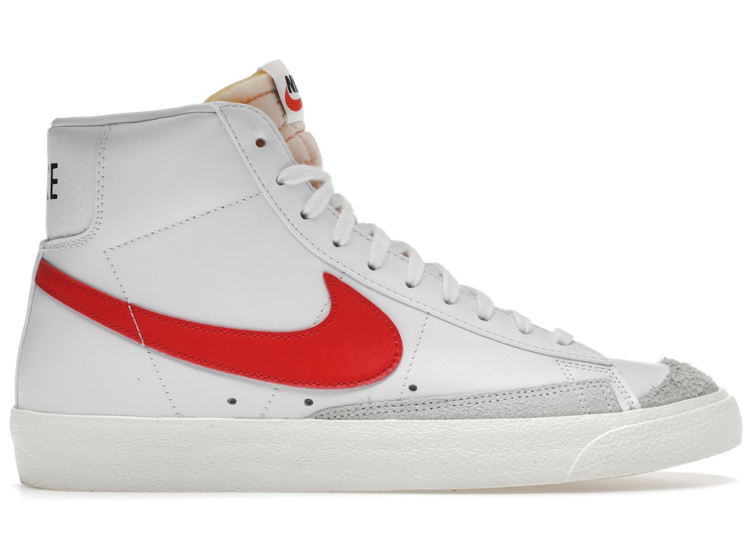 Pre-owned Nike Blazer Mid 77 Vintage Mismatched Swoosh Blue Red In White/medium Blue-sail-habanero Red