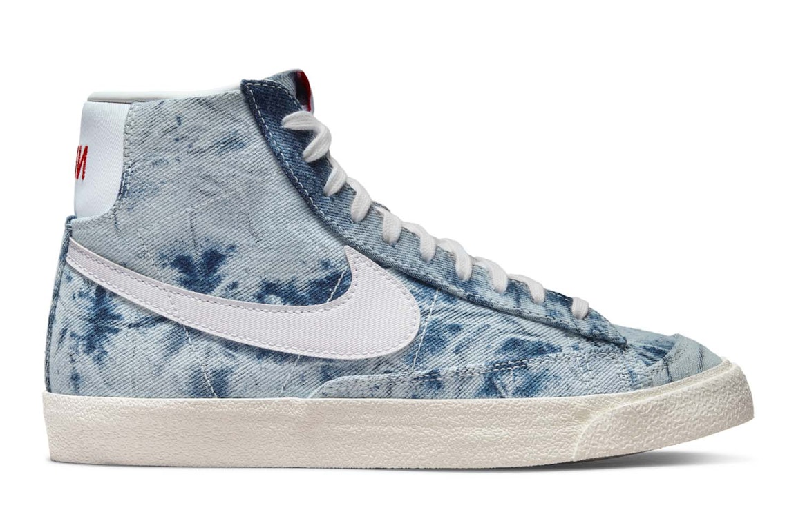 Pre-owned Nike Blazer Mid 77 Washed Denim Pack (women's) In Multi-color/white-sail-habanero Red
