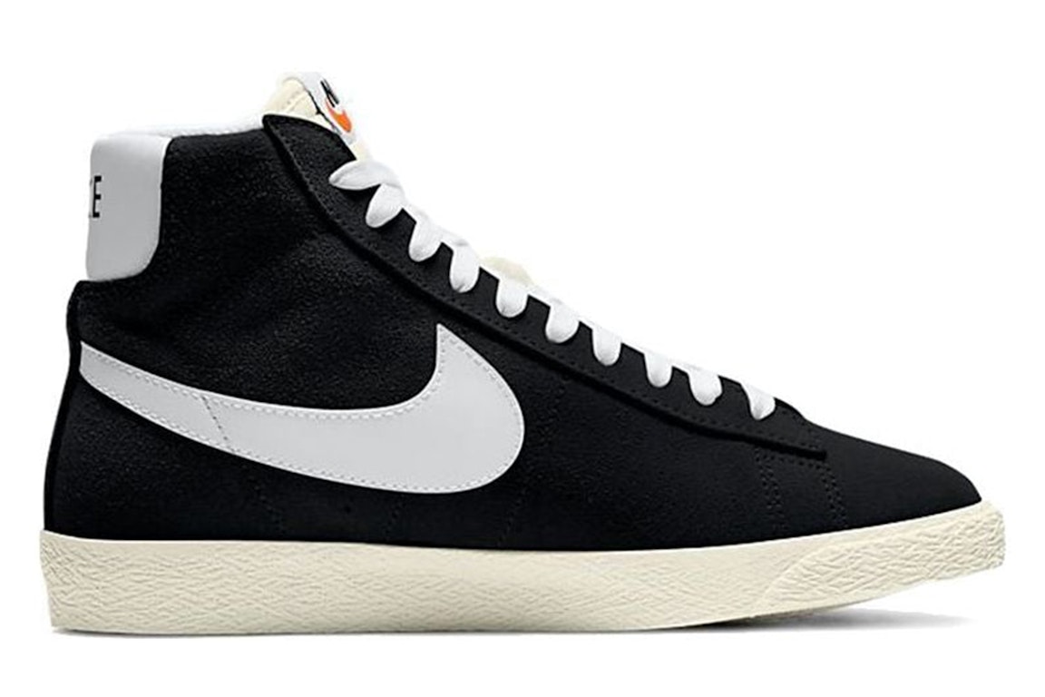 Pre-owned Nike Blazer Mid Suede Black White (gs) In Black/white/sail