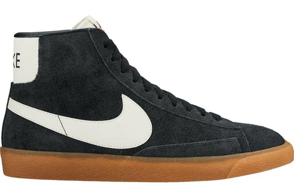 Nike Blazer Mid Suede Vintage Black White Gum Women s 518171 017 GB