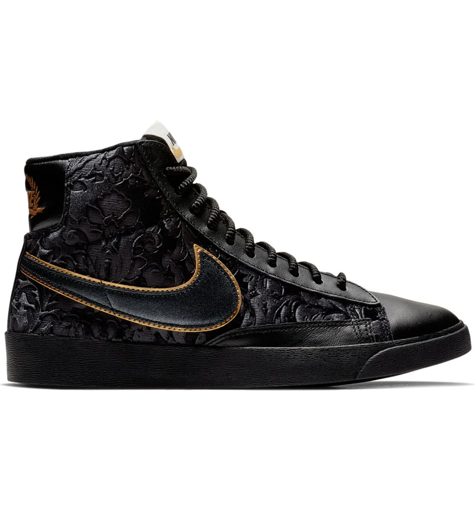 Nike Blazer Mid Velvet Black Metallic Gold Women s