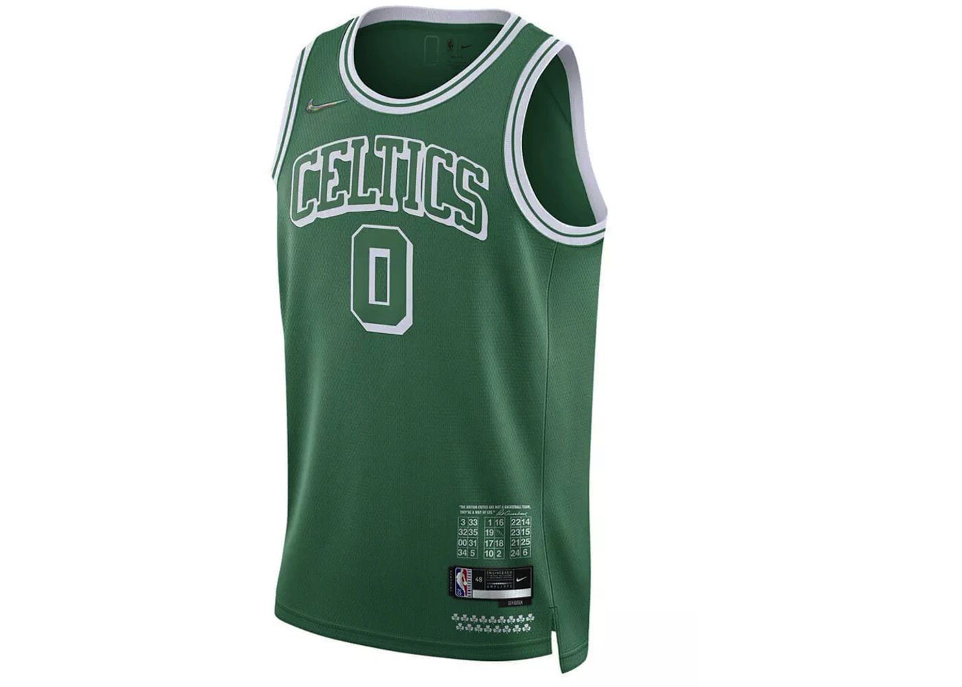 Nike Boston Celtics Jayson Tatum City Edition Swingman Jersey Green/White Men's - SS24 - US