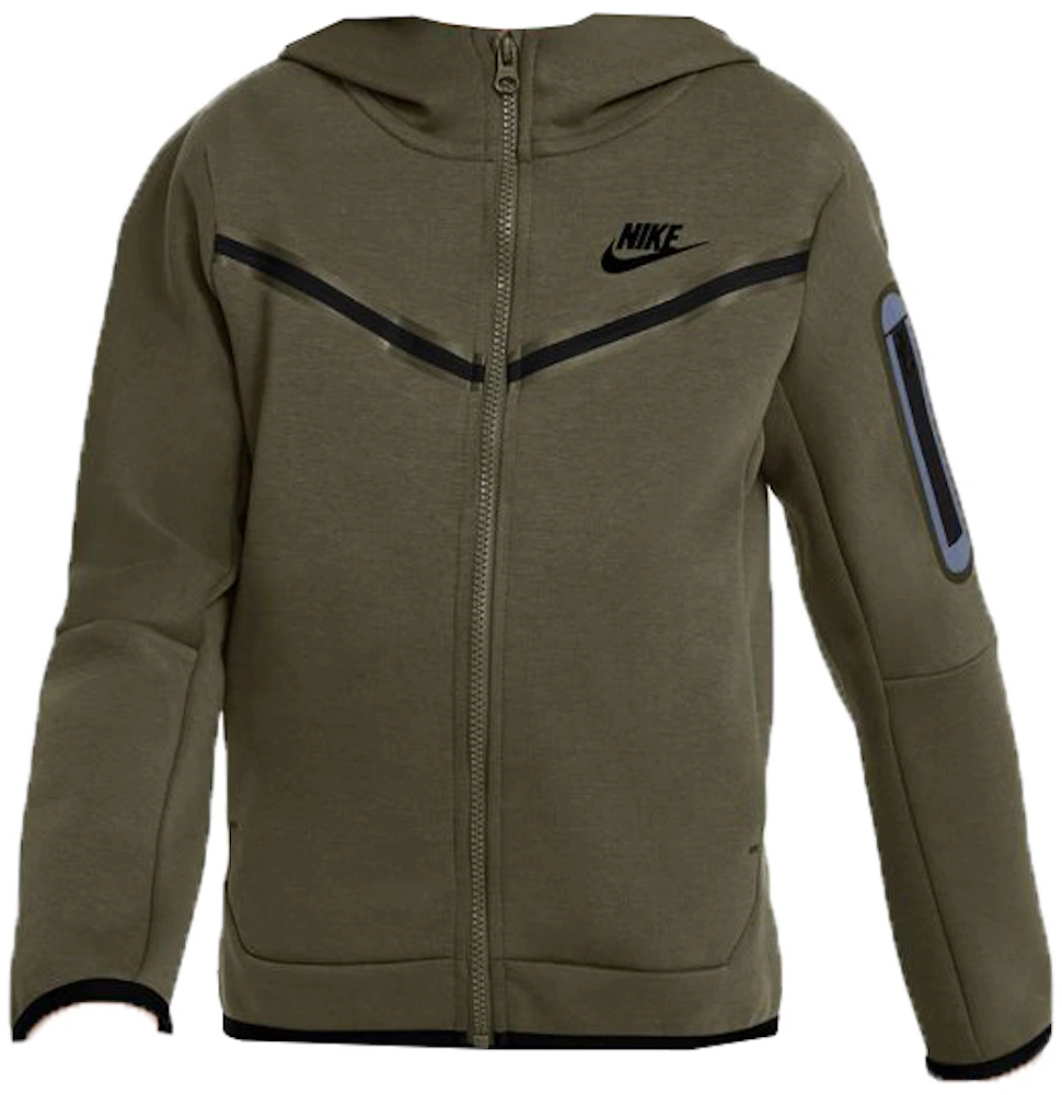 Nike Sportswear Big Kids' Tech Fleece Hoodie Rough Green/Black Kids ...