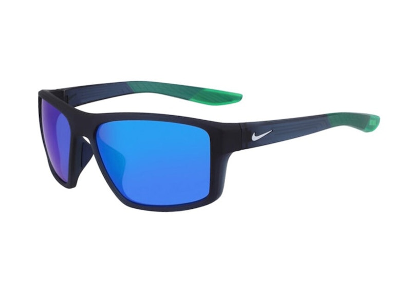 Pre-owned Nike Brazen Fury Sunglasses60) In Matte Midnight Navy Blue/turquoise Mirror (dc3292/410 In Multi