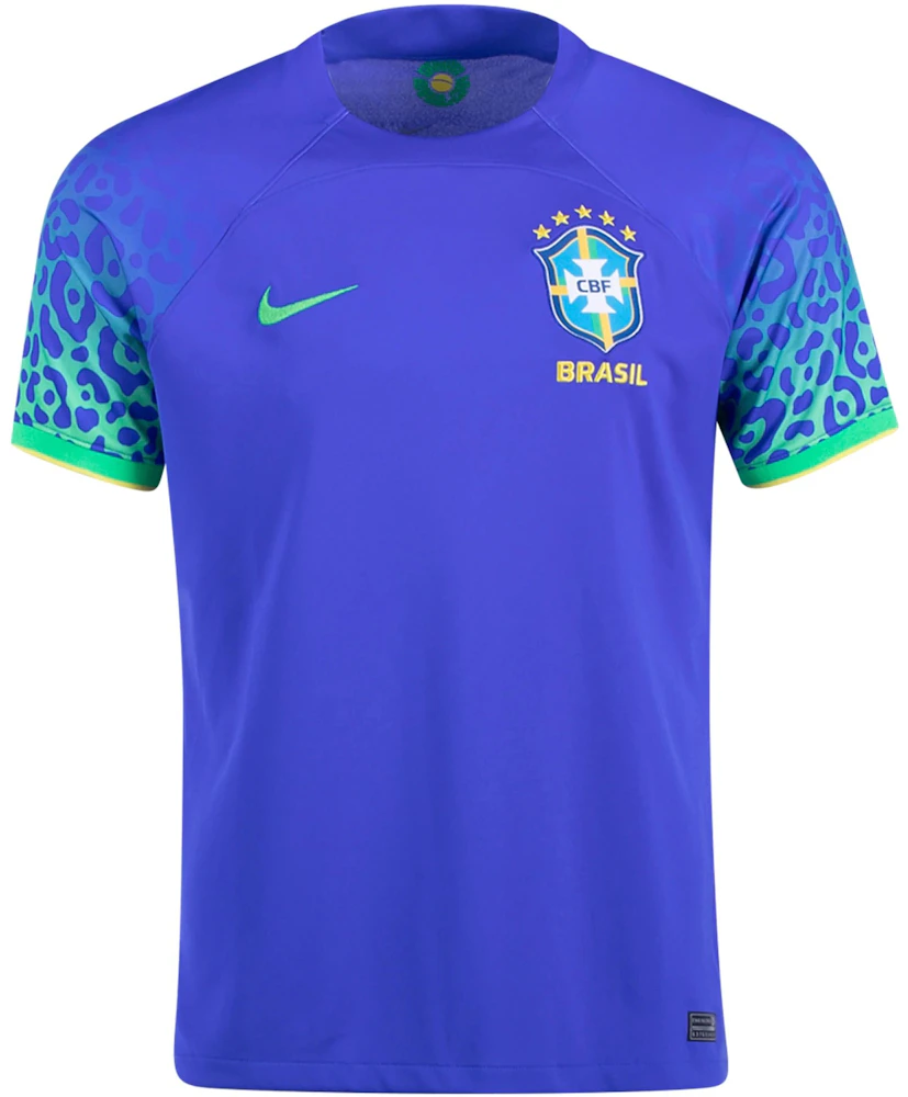 Nike Brazil 2022/23 Stadium Away Jersey Parmount Blue/Green Spark/Dynamic  Yellow/Green Spark