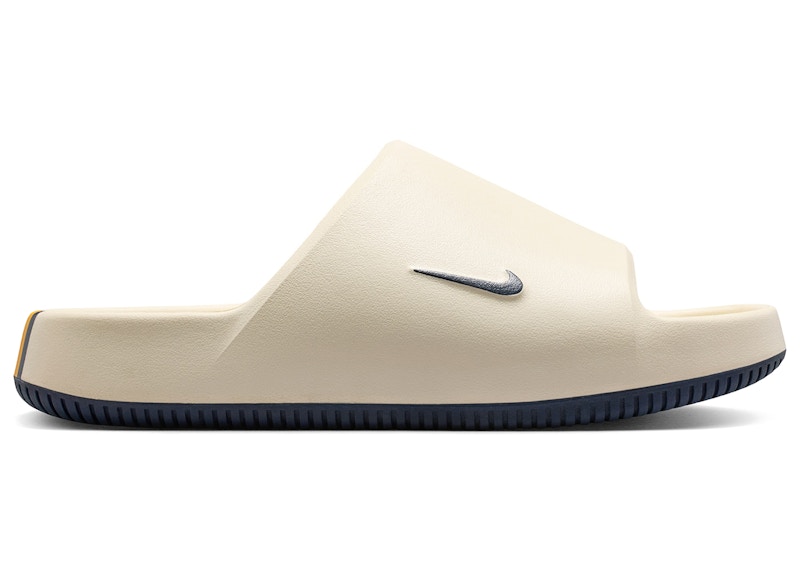 Men's Nike Calm 2.0 Slide WVU Sneakers in Sail/College Navy Blue