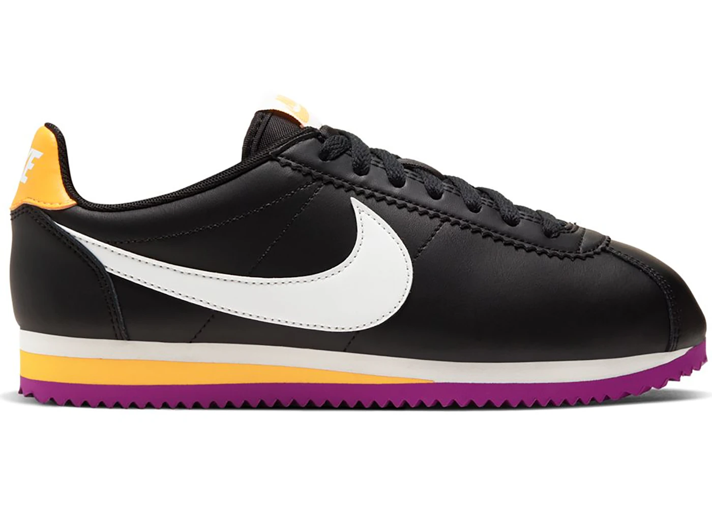 Nike Classic Cortez Black Laser Orange Vivid Purple Women s