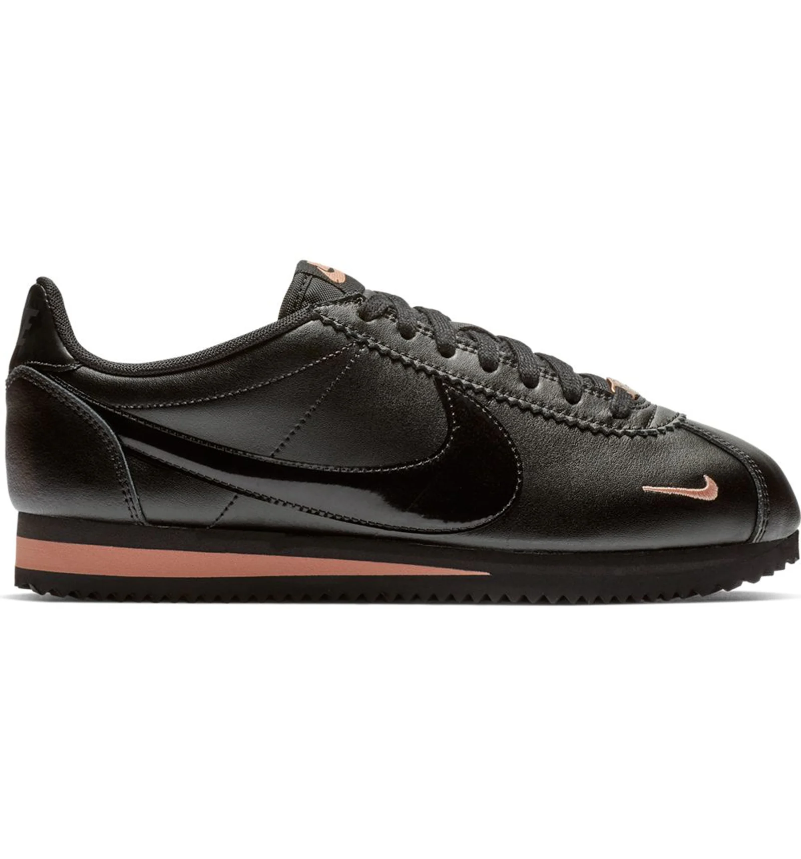 Nike cortez sneakers in black and rose gold outlet