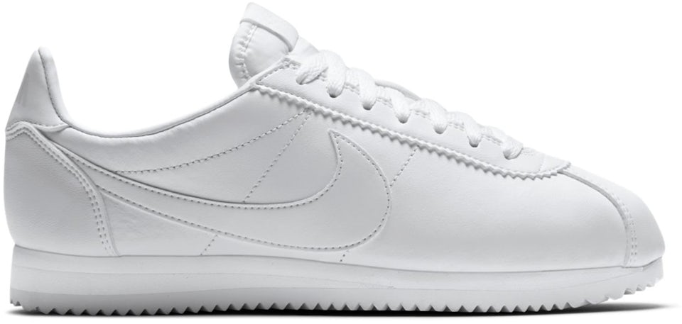 Nike Women White CLASSIC CORTEZ Leather Sneakers