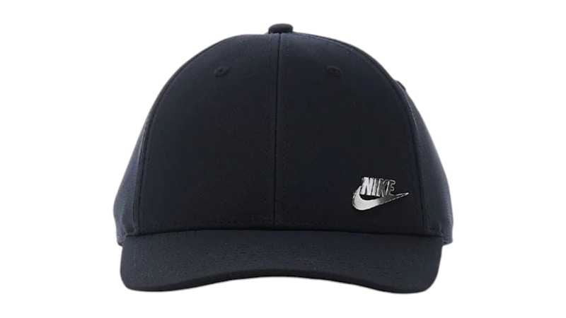 Pre-owned Nike Club Structured Metal Logo Drifit Cap In Black