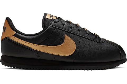 Nike Cortez Basic Black Metallic Gold GS BV0419 001 US