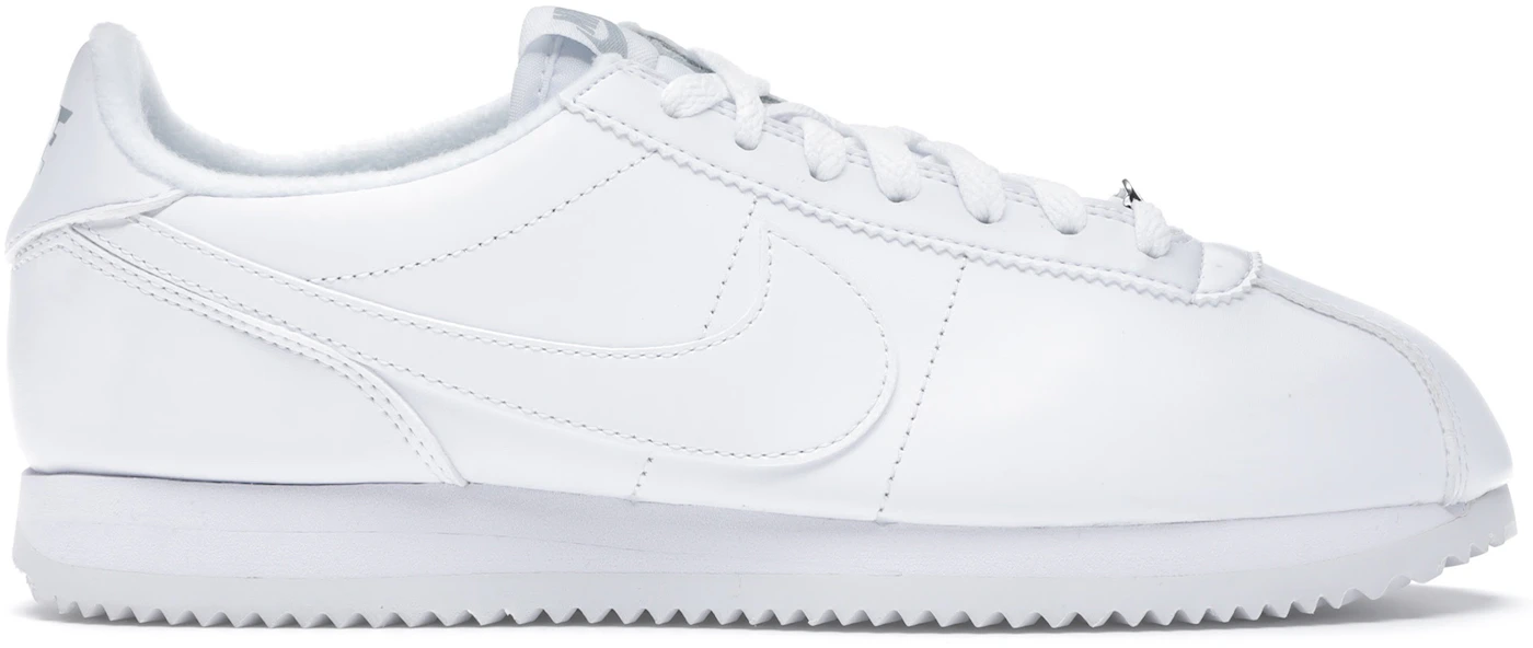 Nike Cortez Basic Leather White White-Wolf Grey-Mtllc Silver Men's ...