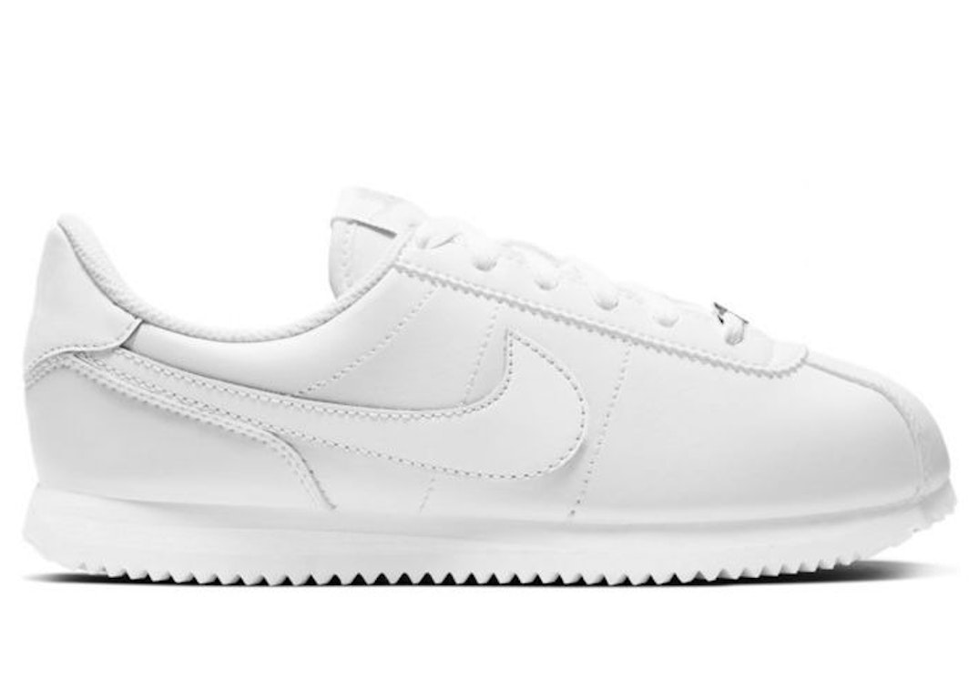 Pre-owned Nike Cortez Basic Sl Triple White (gs) In White/white/white