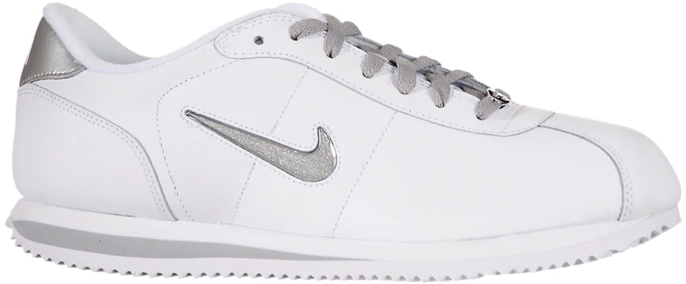 Nike Cortez Leather TPU Swoosh White Silver - -