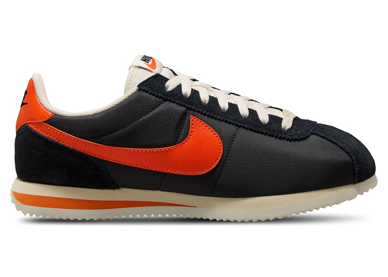 Nike Cortez TXT Black Sail Safety Orange