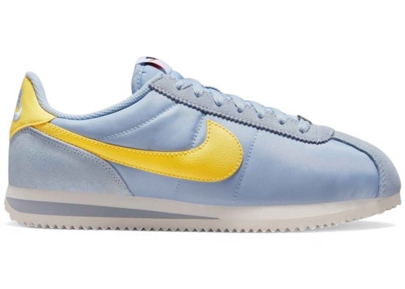 Pre-owned Nike Cortez Textile Lightning (women's) Sneakers In Light Armoury Blue/sail/safety Orange