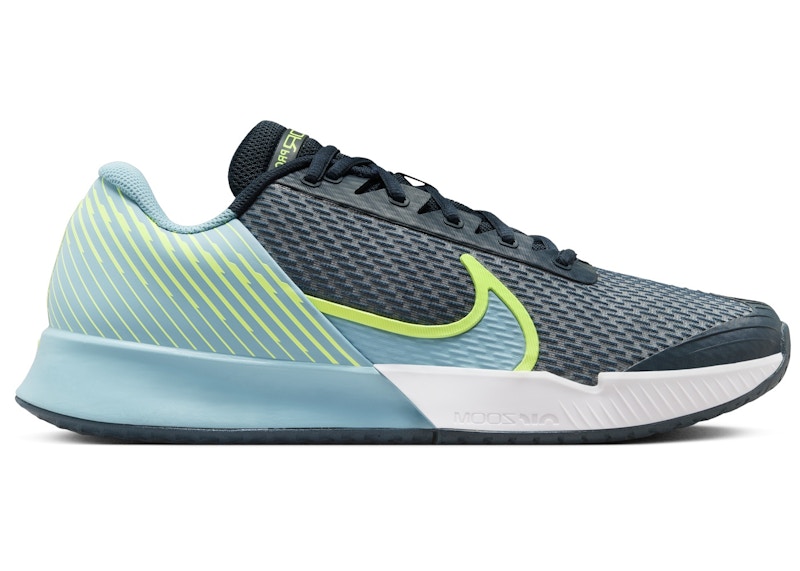Pre-owned Nike Men's Court Air Zoom Vapor Pro 2 Hc Sneakers In Armory Navy Blue/volt/denim Turquoise