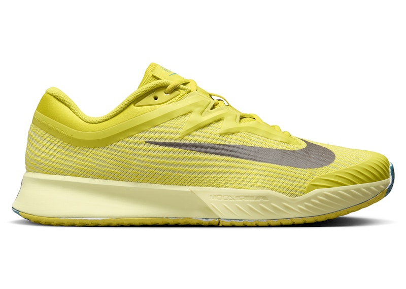 Pre-owned Nike Men's Court Air Zoom Vapor Pro 3 Premium Hc Cave Stone Sneakers In High Voltage/mineral Teal/lu