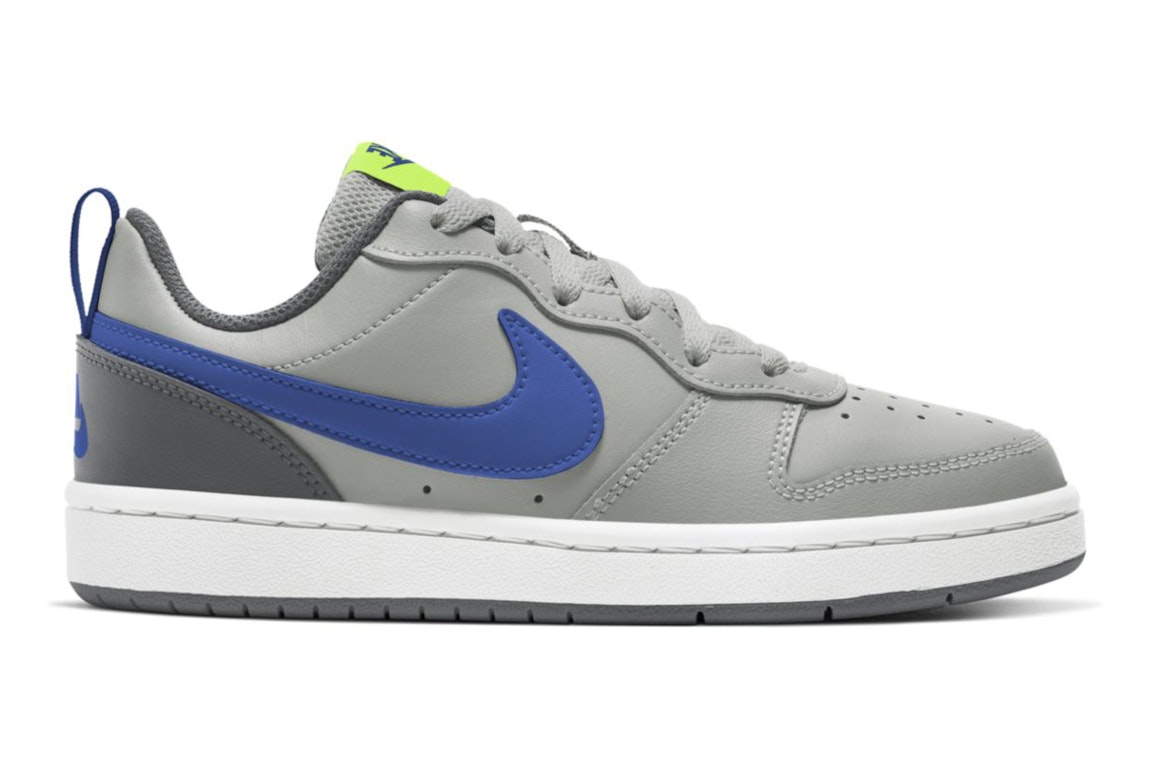 Pre-owned Nike Court Borough Low 2 Grey Fog Game Royal (gs) In Grey Fog/iron Grey/volt