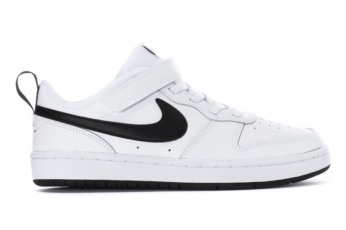Pre-owned Nike Court Borough Low 2 White Black (ps) In White/black