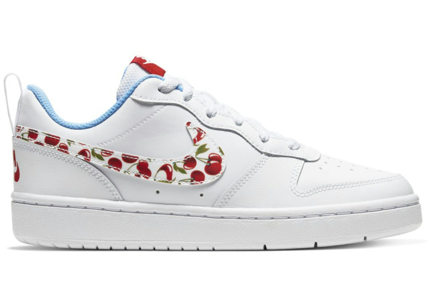 Nike Court Borough Low 2 White Cherry Gs Cj2238 100 Nike Court Borough Low 2 White Cherry Gs Cj2238 100