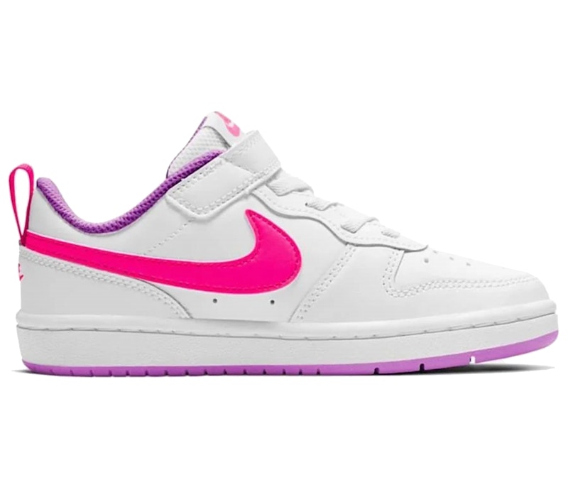 Nike Court Borough Low 2 White Fuchsia Glow PS Kids BQ5451