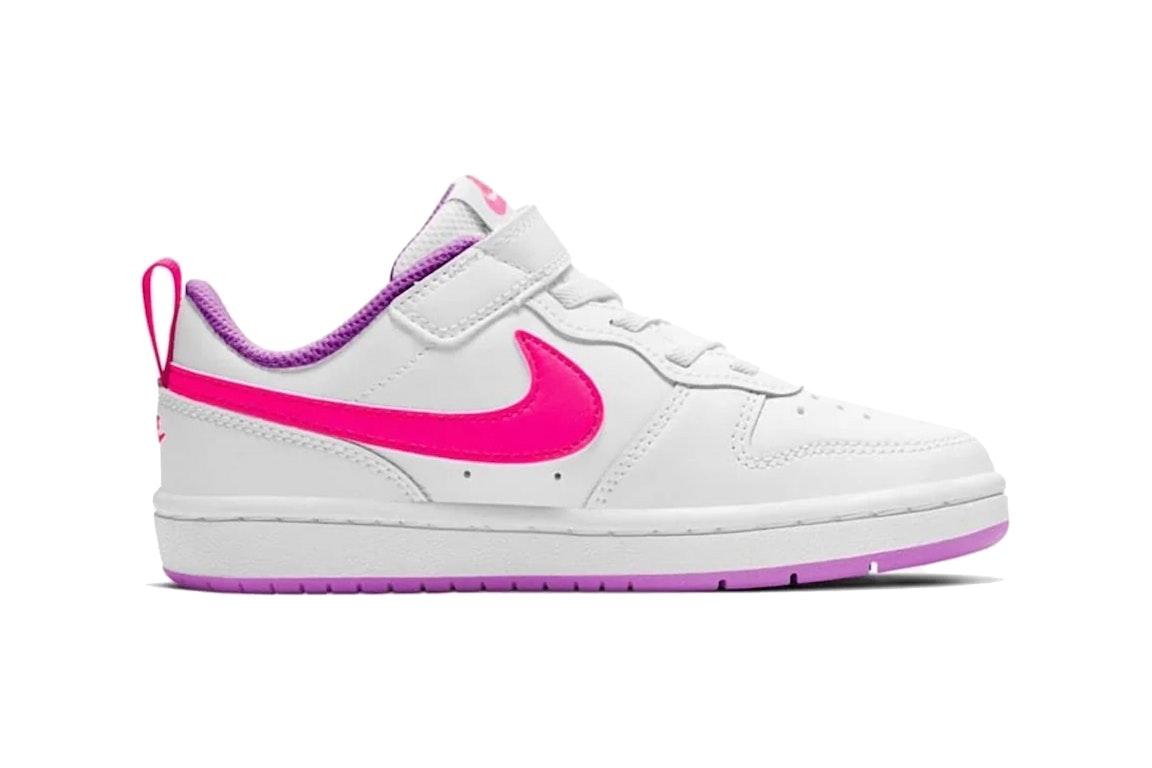 Pre-owned Nike Court Borough Low 2 White Fuchsia Glow (ps) In White/fuchsia Glow/hyper Pink