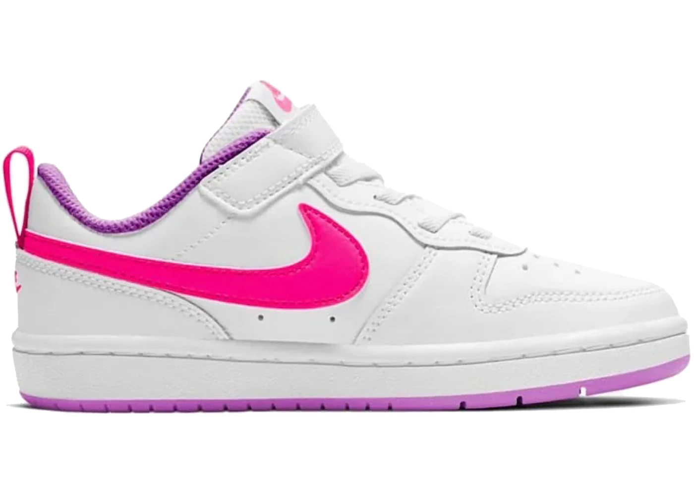 Nike Court Borough Low 2 White Fuchsia Glow (PS) Kids' - BQ5451-111 - US