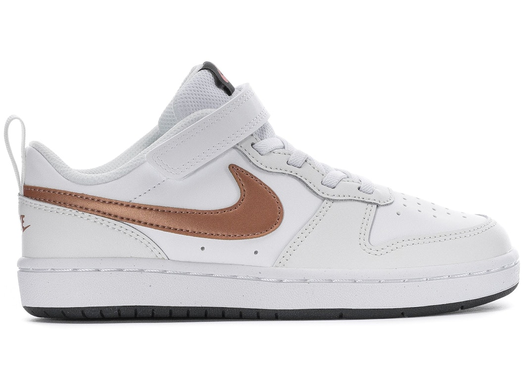 Pre-owned Nike Court Borough Low 2 White Metallic Bronze (ps) In White/metallic Bronze/summit White