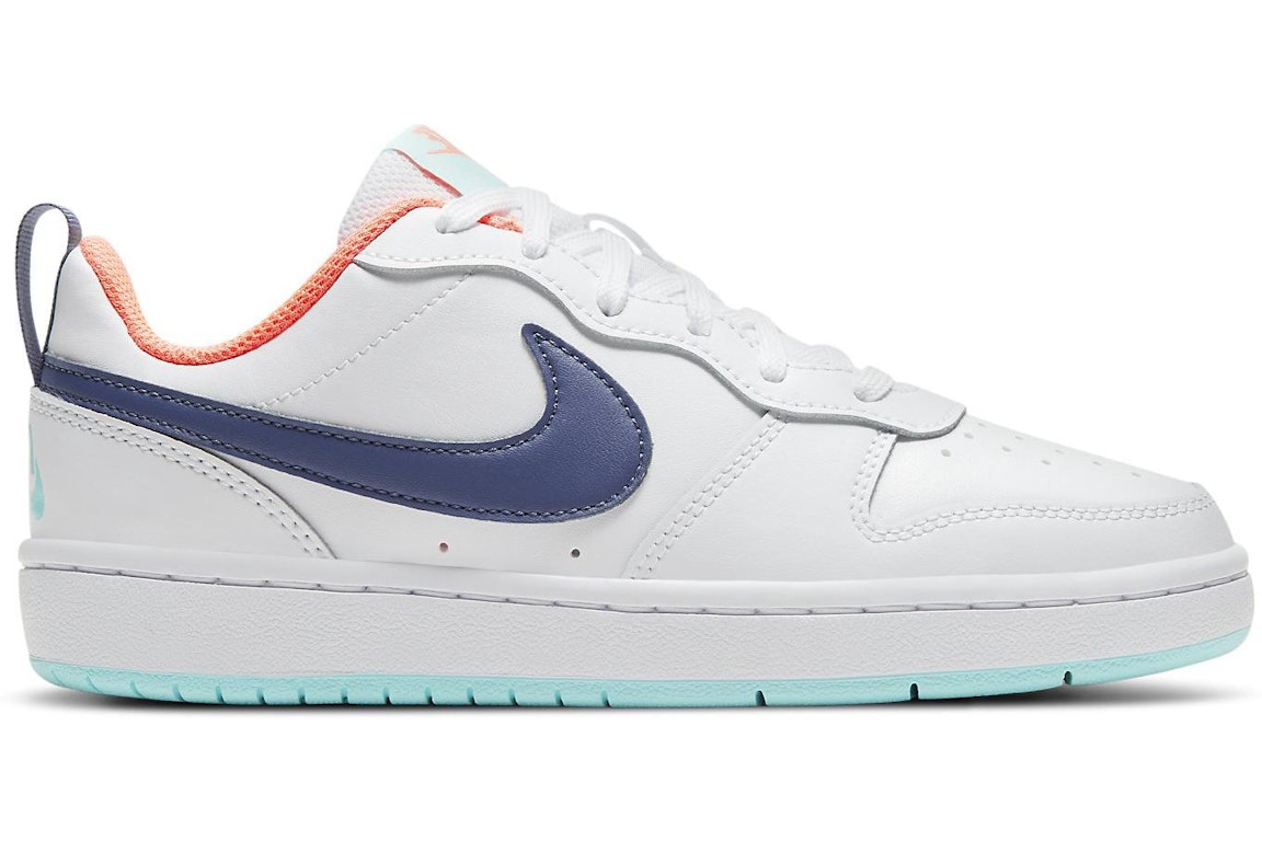 Pre-owned Nike Court Borough Low 2 White Navy (gs) In White/navy-teal