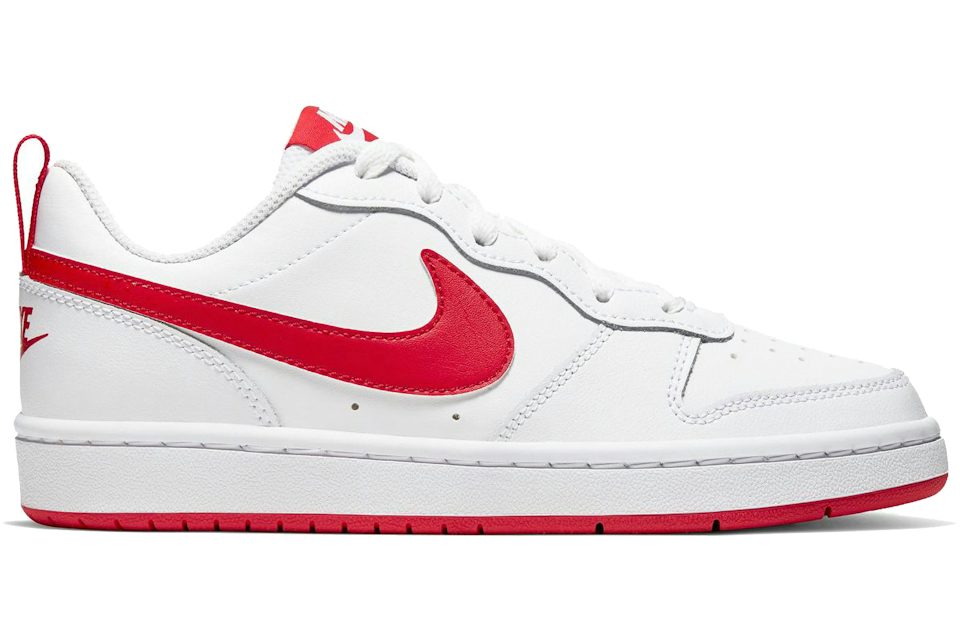 Nike Court Borough Low 2 White Red (GS) Kids\' - BQ5448-103 - US