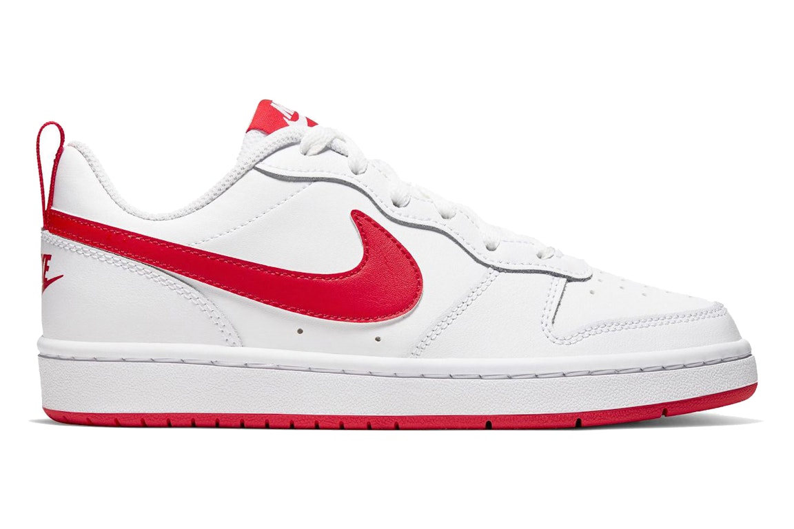 Pre-owned Nike Court Borough Low 2 White Red (gs) In White/university Red
