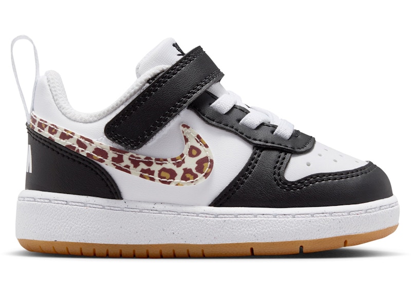 Nike Court Borough Low Black White Leopard Swoosh (TD)