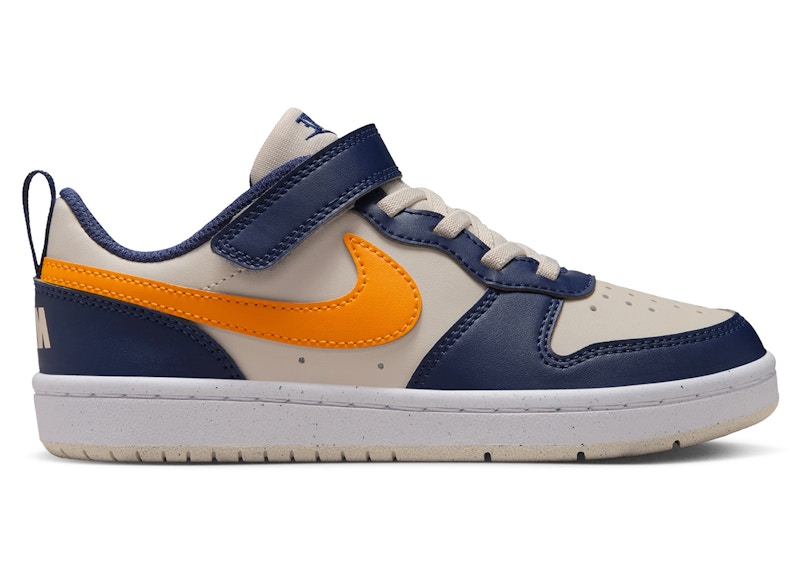 Pre-owned Nike Court Borough Low Recraft Orange Peel Sneakers In Light Orewood Brown/midnight Navy Blue/white