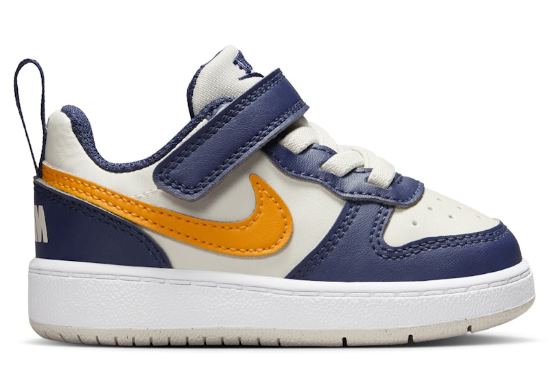 Pre-owned Nike Court Borough Low Recraft Orange Peel Sneakers In Light Orewood Brown/midnight Navy Blue/white