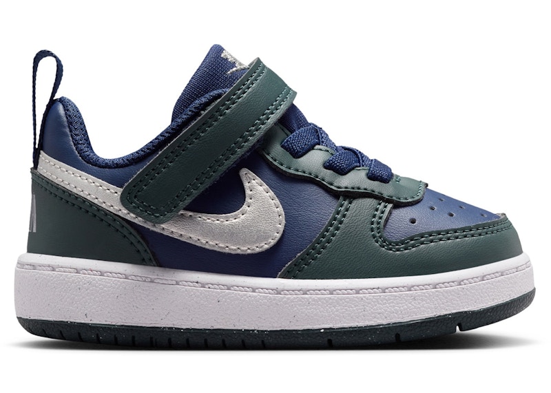 Pre-owned Nike Court Borough Low Recraft Sneakers In Midnight Navy Blue/seaweed/white